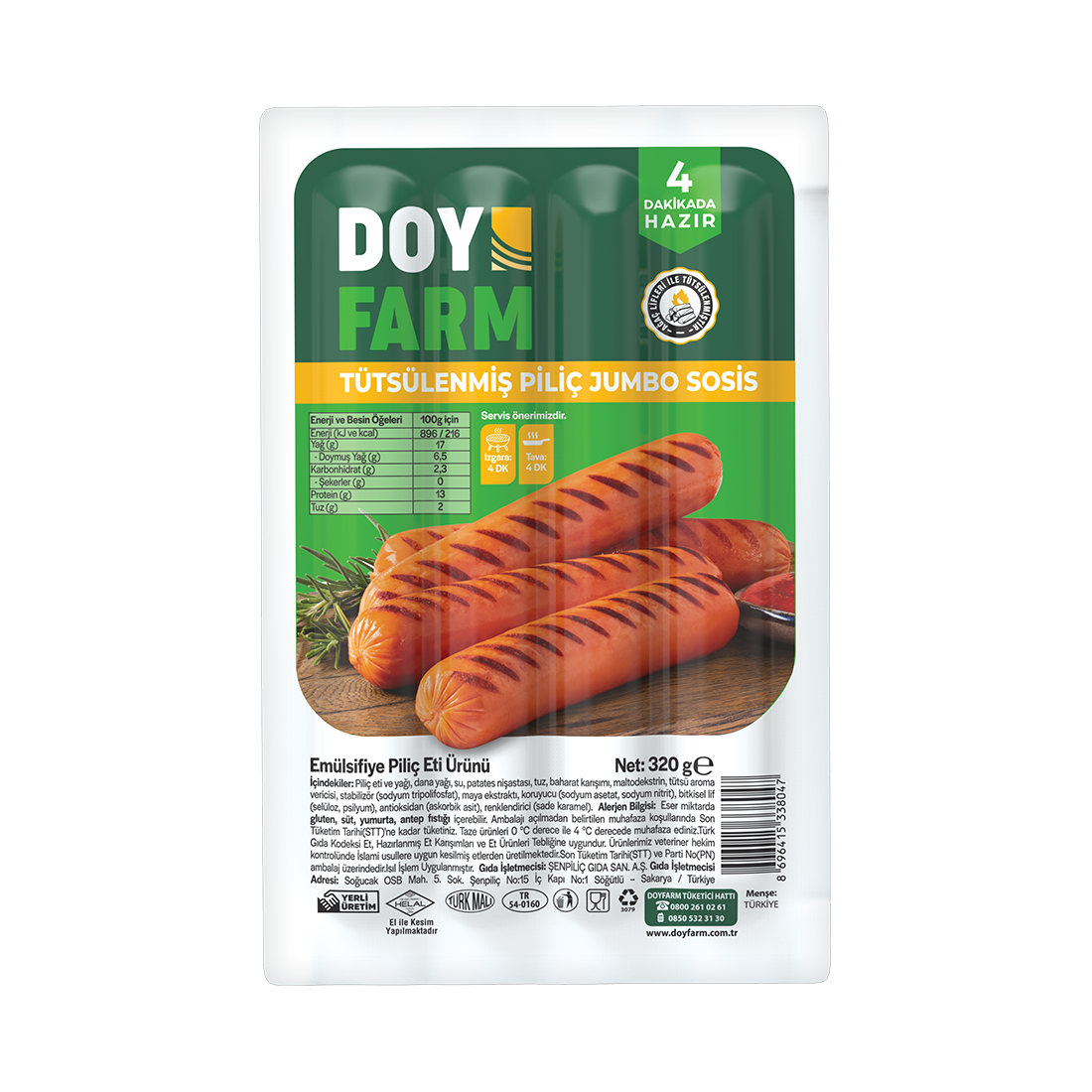 Tütsülenmiş Jumbo Sosis - 320 g