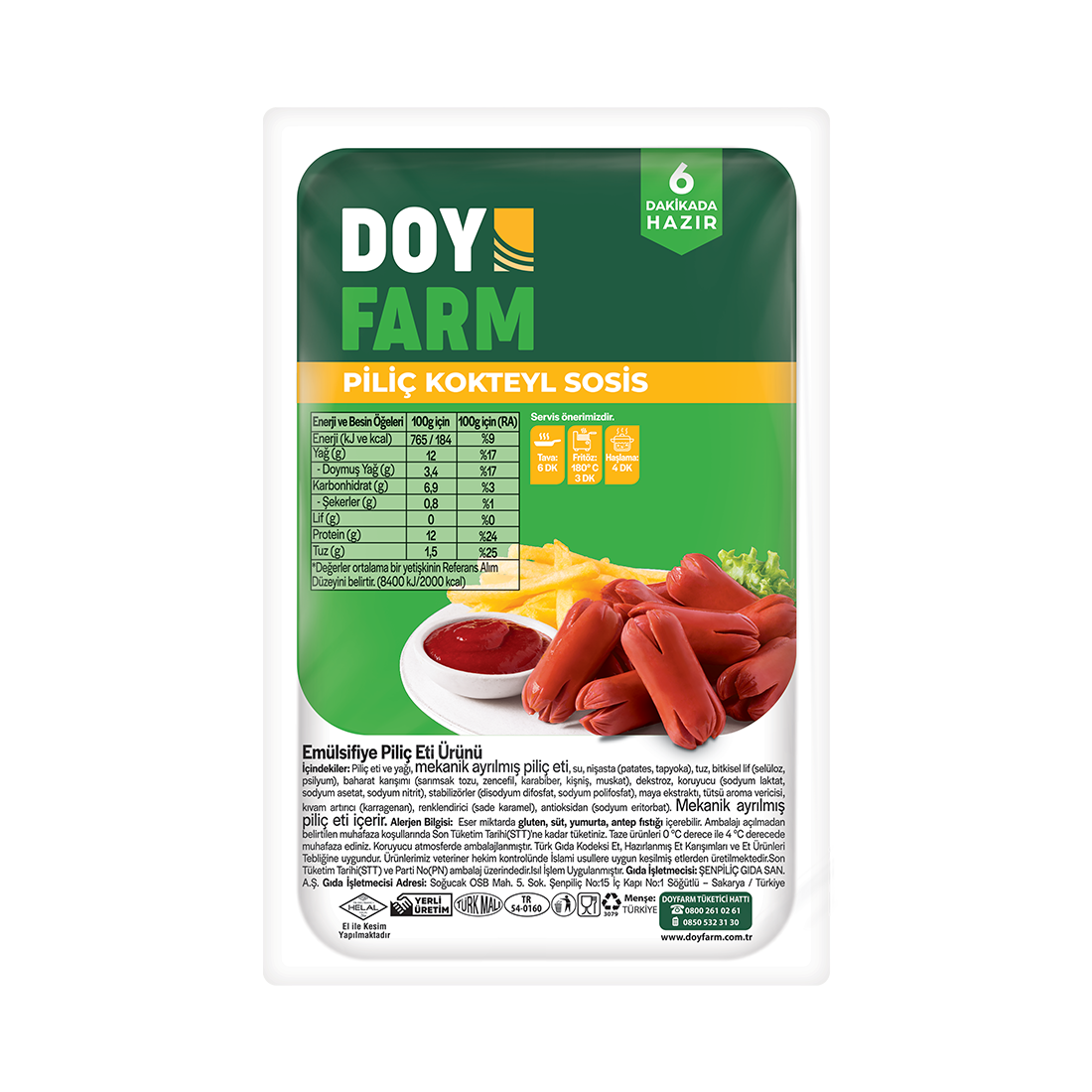 Piliç Minik Sosis - 330 g