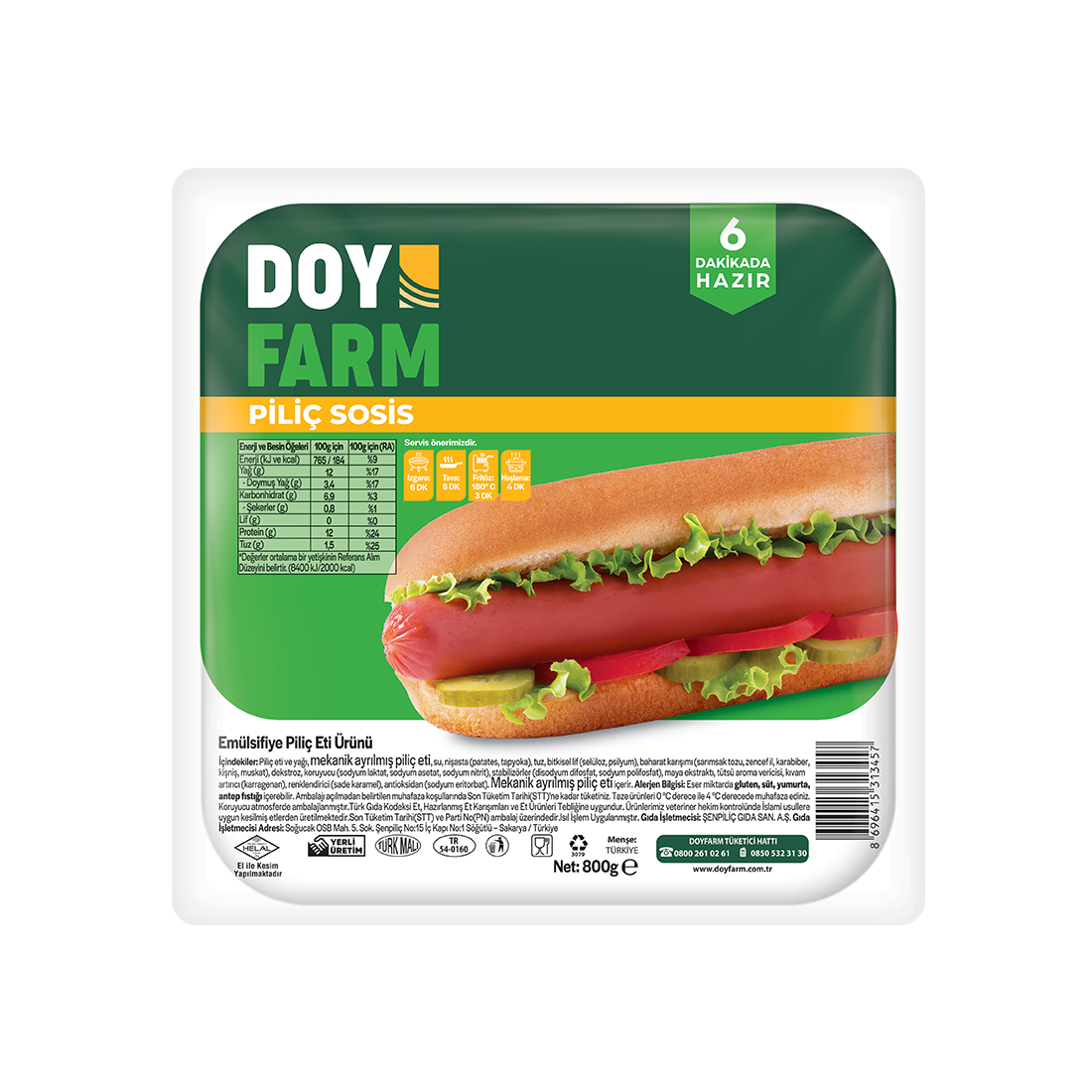 Piliç Sosis - 800 g