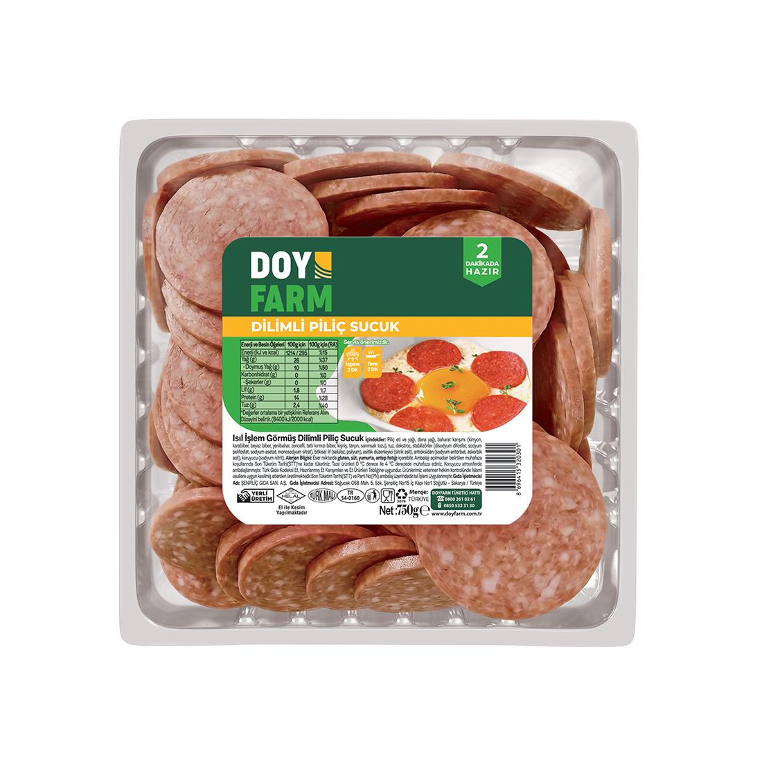 Piliç Dilimli Sucuk - 750 g