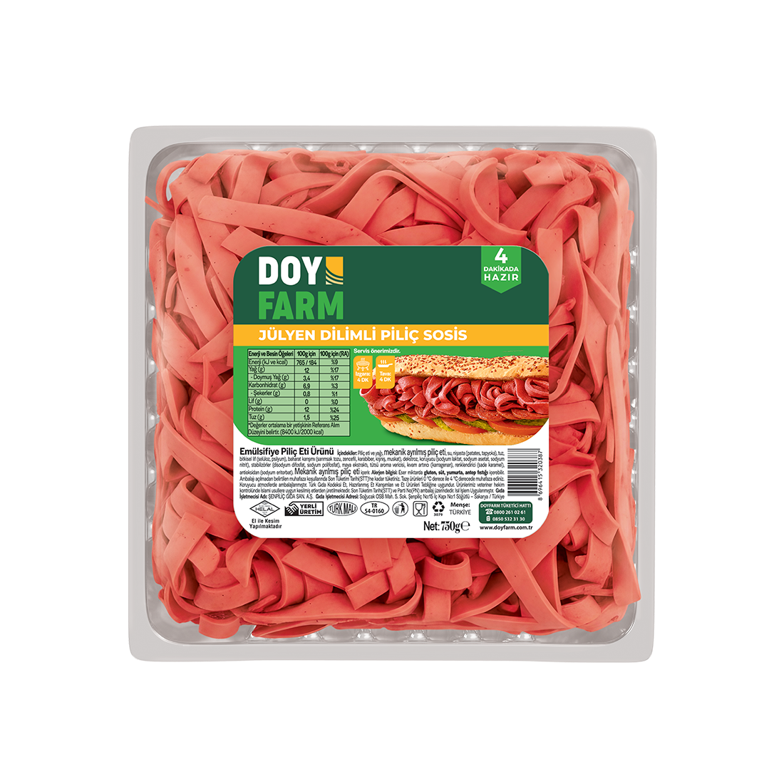 Julyen Piliç Sosis - 750 g